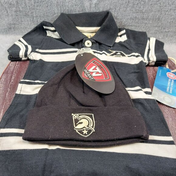 West Point Army  0-3 Month Outfit  with Top Of The World Beanie Collegiate - Picture 1 of 7